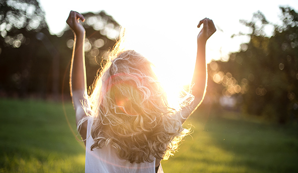 woman celebrating success